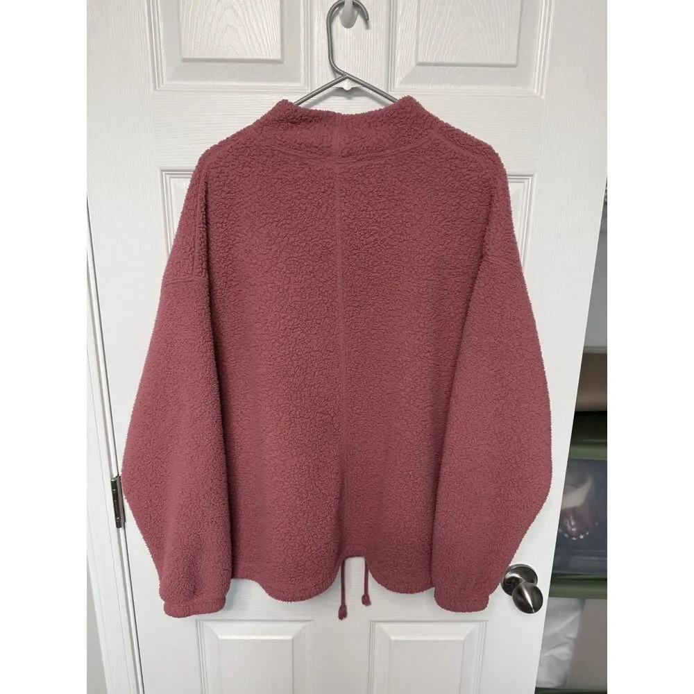 Nike Dusty Pink Crop Therma-Fit Fleece Pullover with Pockets XXL - Picture 2 of 5